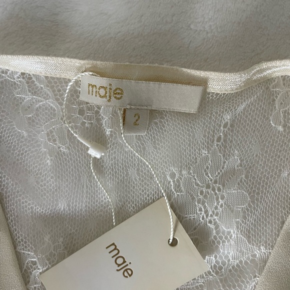 Maje Riratoire Ivory Lace Detail mini dress - Picture 9 of 13